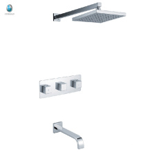 KI-07 modern bathroom wall mounted ceramic valve brass body chrome plated concealed shower set